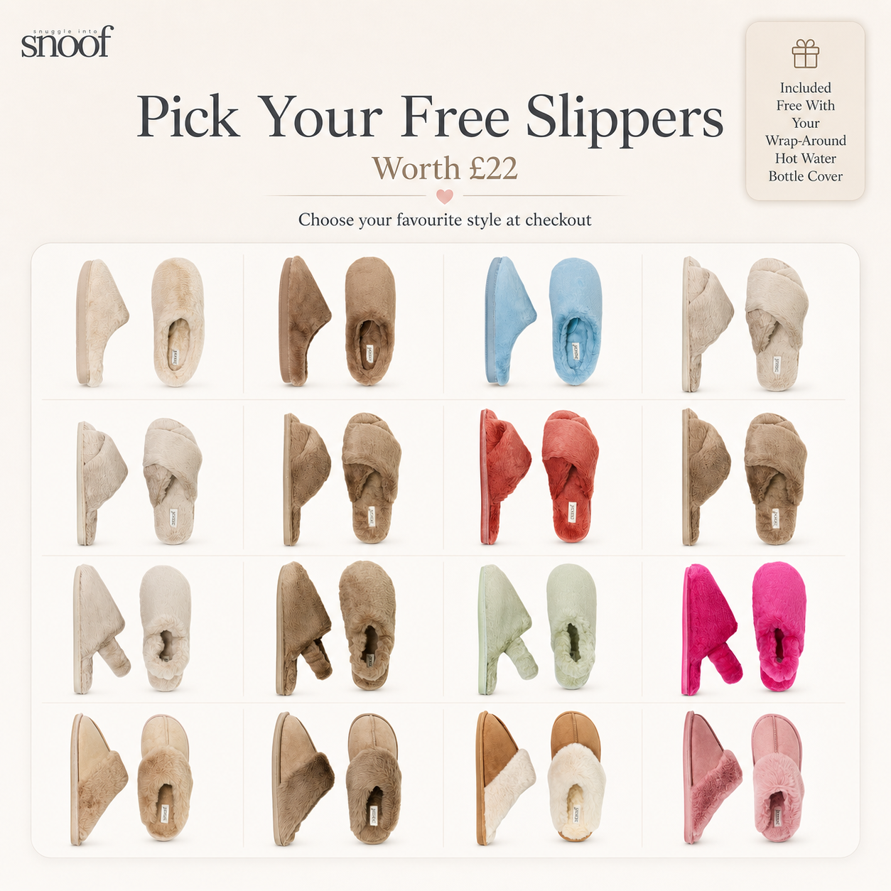 Hands Free Hot Water Bottle + Free Slippers & Free Delivery